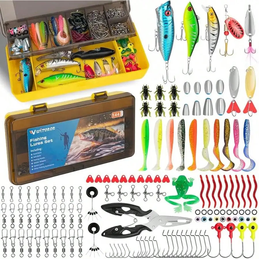 Fish Bait, Fishing Tackle Box With Fishing Gear, Crankbait, Spoon, Fishing Hooks, Sinkers And Other Accessories, Fishing Lures, Fishing Lures, Men's Gifts, Bass, Freshwater