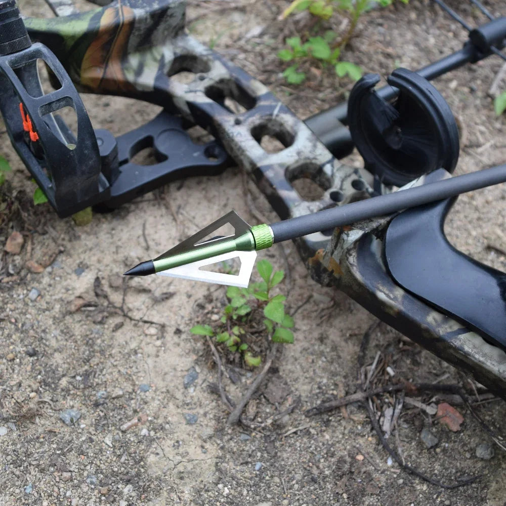 12Pcs 100 Grain Broadheads 3 Blades Tips for Arrows Bolts Archery Bow Outdoor US Warehouse Hunting Sport