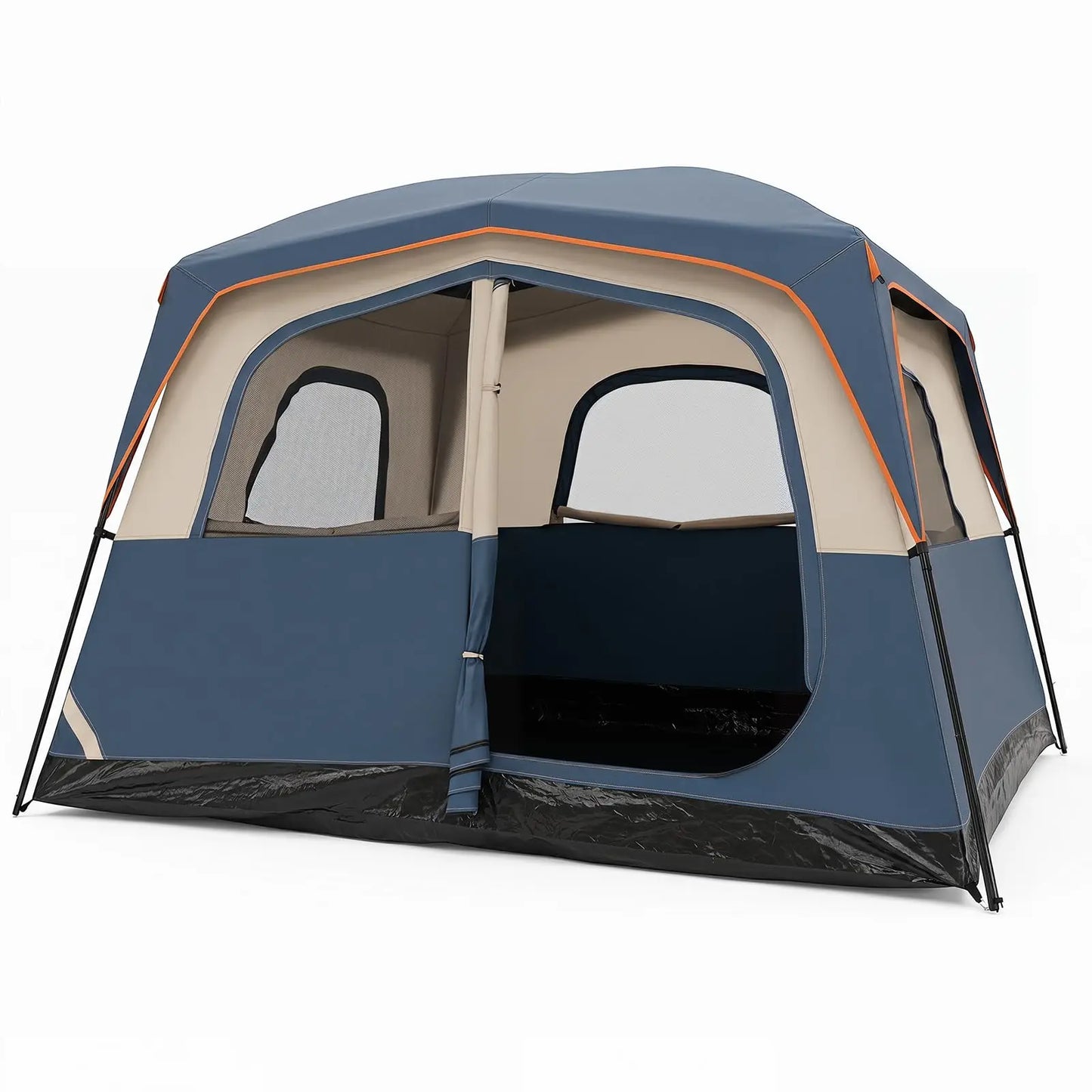 10 Ft X 9 Ft 6-Person Cabin Tent With Rainfly Mesh Windows Easy Setup Portable Outdoor Camping Shelter