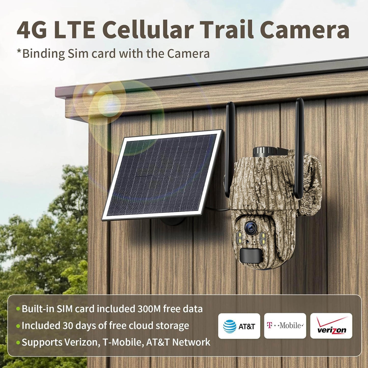 4G LTE Solar Trail Camera with 360° Live-View: 2K HD, Cellular Data Enabled for Continuous Security & Wildlife Monitoring