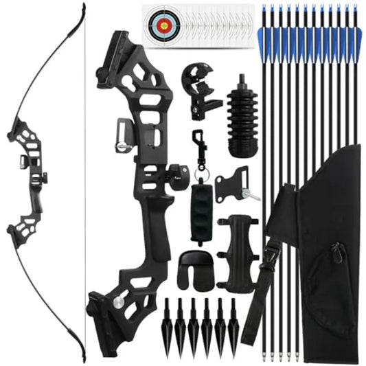30/40lbs Recurve Bow Arrow Set for Adults Right-Handed Takedown Bow with Carbon Arrows Hunting Archery Practice Kit for Outdoor