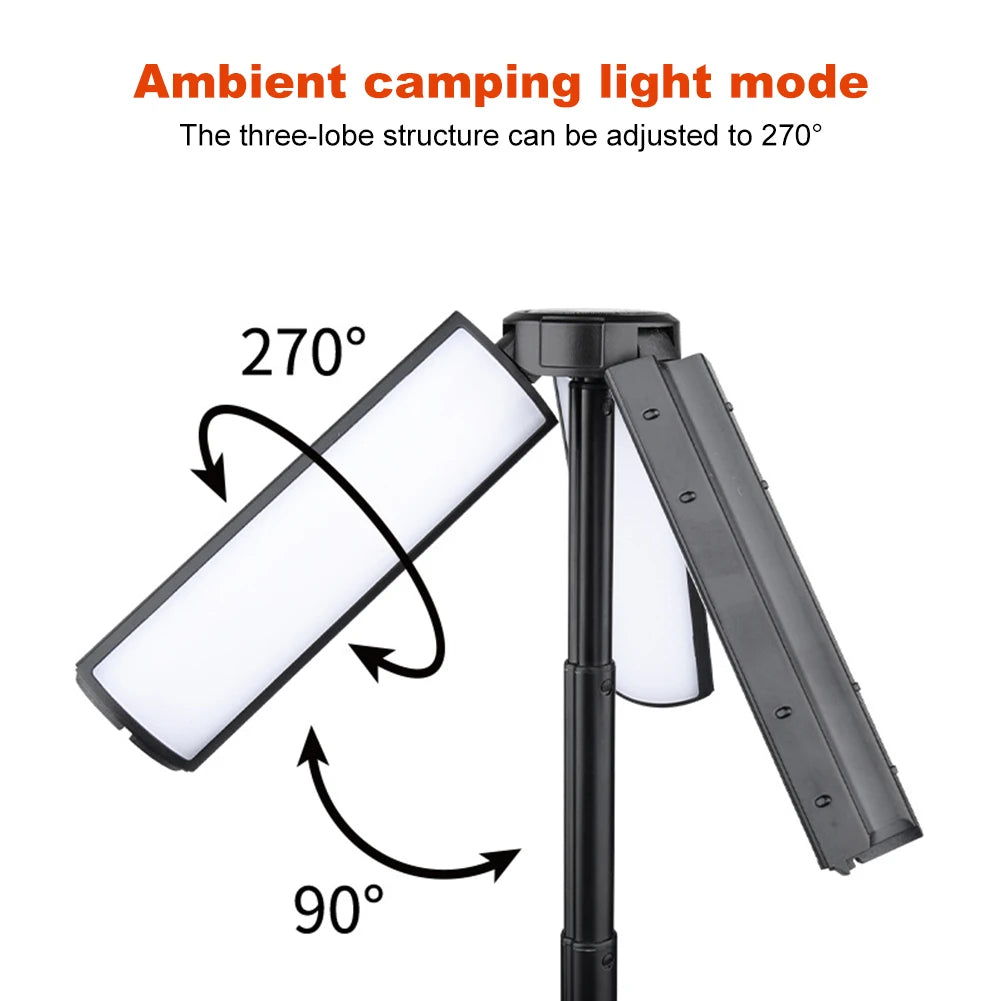 3000mAh Telescopic Portable Flashlight Rechargable Lantern Light Camping Lamp for Camping Hiking Fishing
