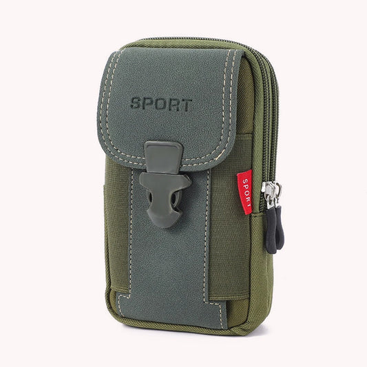 Multi-zipper Men Canvas Waist Belt Bum Bag Running Pouch Travel Camping Bags Casual Portable Mobile Phone Pouches