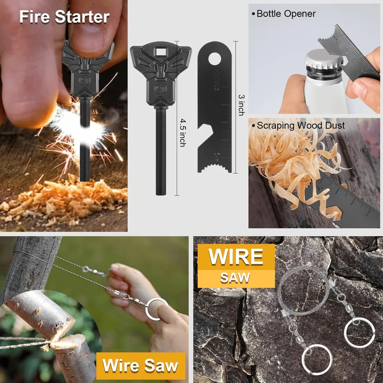 250-Piece Professional Survival & Outdoor Gear Set Comes with fire starters, compasses and multi-functional outdoor tools. Ideal for camping and adventure enthusiasts, perfect as gifts for men, fathers and husbands. Suitable