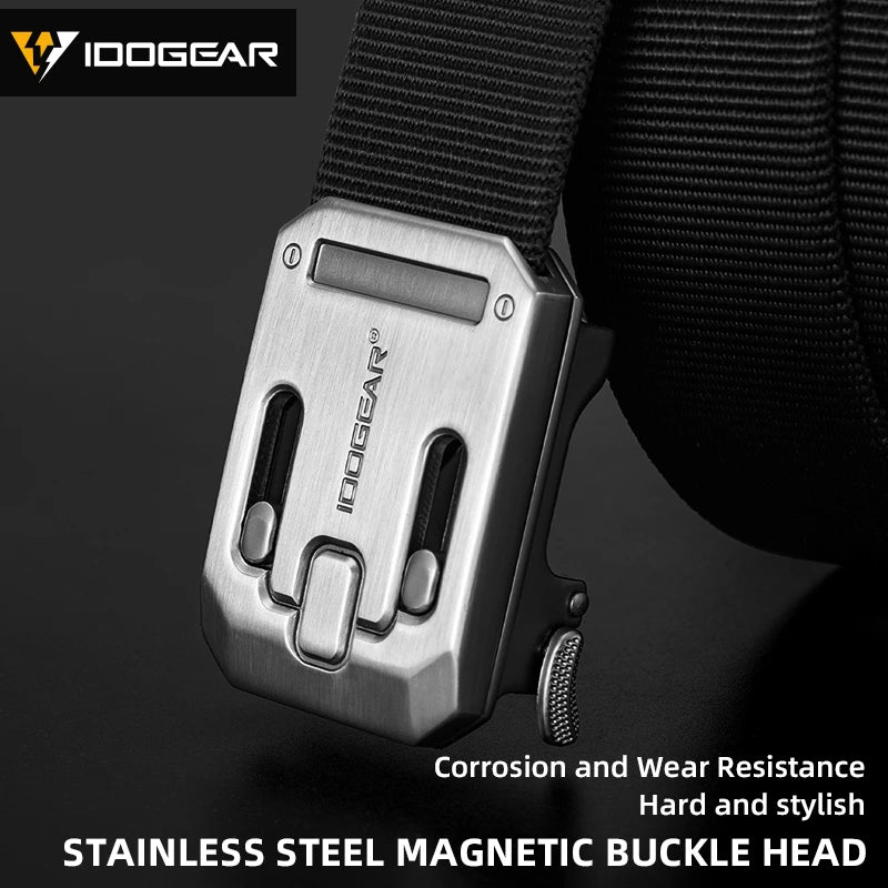 IDOGEAR 1.5" Tactical Ratchet Belt 1000D Nylon No Holes Quick-Release Slide Buckle for Hunting Airsoft Outdoor 3446