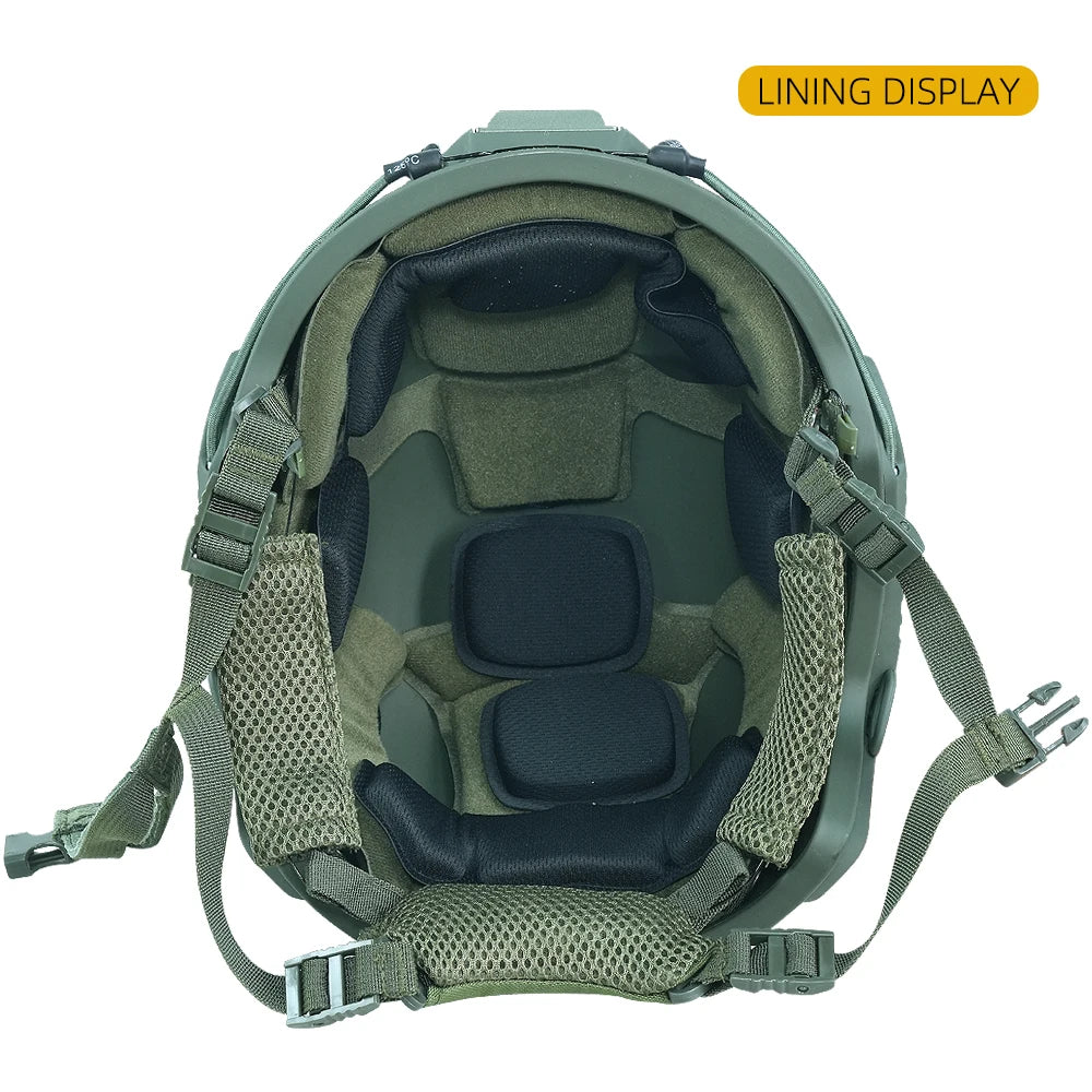 BOOIU Tactical Helmet FRP Velcro Impact-Resistant Helmet High Cut Wendy Suspension With Double-Lineed Adjustable Knob CS Helmet