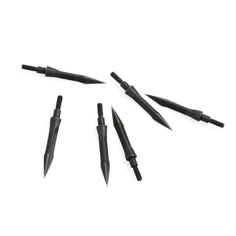 12pcs Hunting Arrowhead General Thread High Carbon Steel Arrow Head for Outdoor Archery Shooting Hunt Target Broadhead