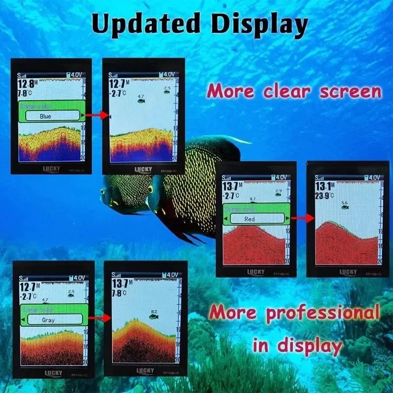 Furniture.Popular.Portable Fish Finder Handheld Kayak Fish Finders Wired Fish Depth Finder Sonar Sensor Transducer for Boat Fish