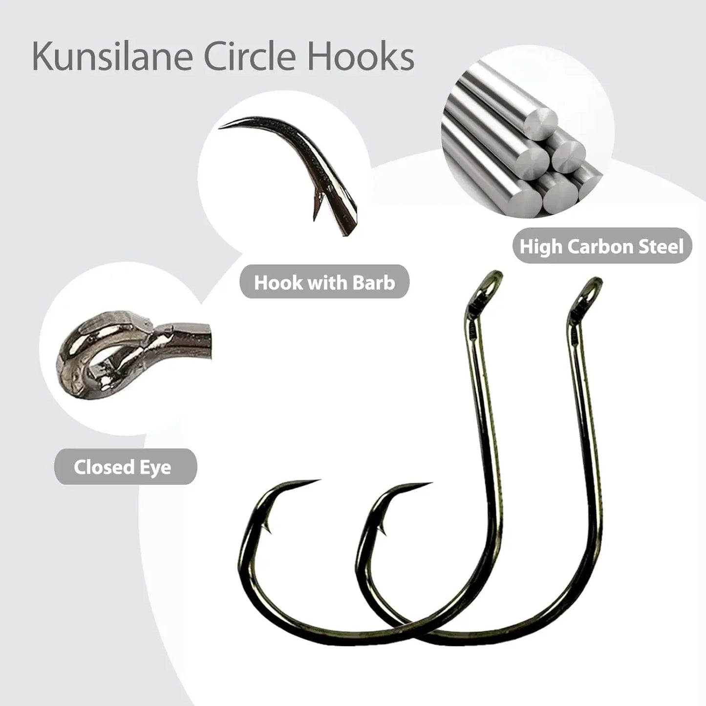 50/100pcs Octopus Circle Hooks for Catfish Bass Redfish Saltwater Freshwater Sizes 1/0-14/0