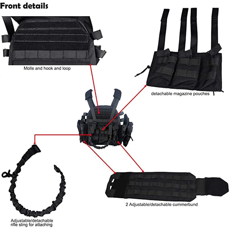 LQARMY 1000D Nylon Plate Carrier Tactical Vest Outdoor Hunting Protective Adjustable MODULAR Vest for Airsoft Combat Accessories