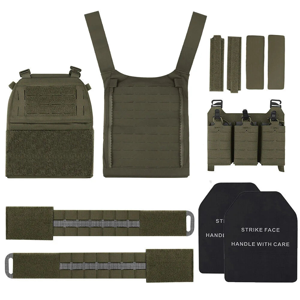 KRYDEX Tactical FCPC V5 Plate Carrier Vest Tegris Cummerbund 5.56 Triple Magazine Pouch Cobra Shoulder Buckle Airsoft Men Vest