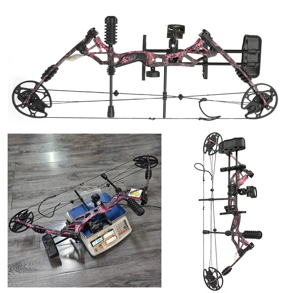 Compound Bow Arrows Set 30-70lbs High Strength Alloy Handle Let-off 80%  320FPS for Outdoor Shooting Hunting Sports