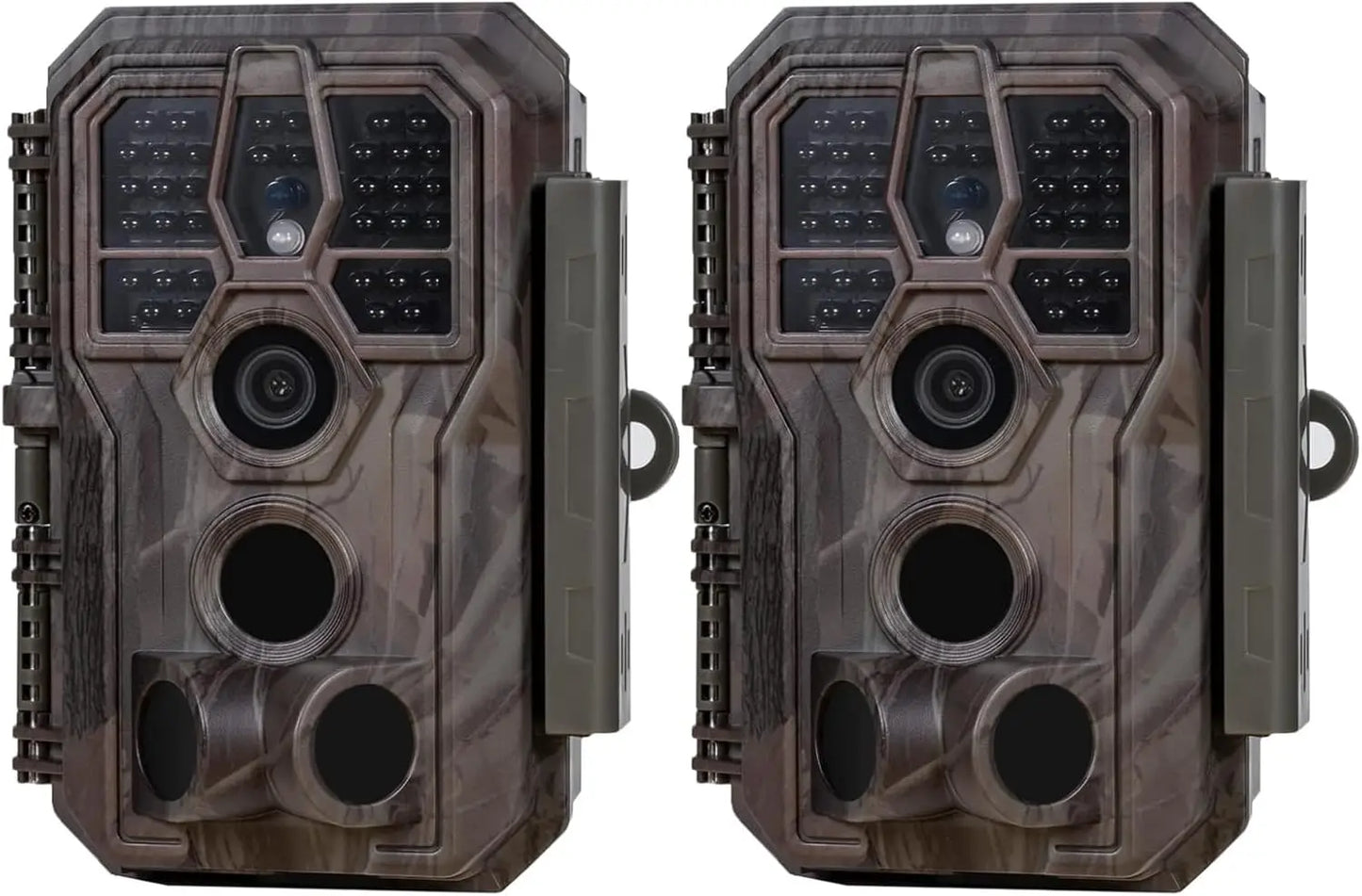 2-Pack Trail Camera, 64MP Photo & 1296P HD Video, 0.1s Trigger, 100ft Night Vision, Motion Activated for Wildlife