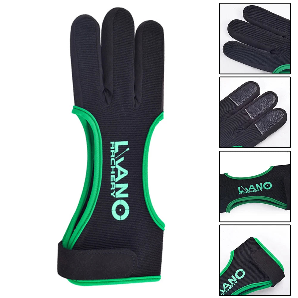 Bow Adjustable 3-Finger Guard Gloves for Recurve/Compound Bow Hunting Accessories Shooting Training Equipment S-XL