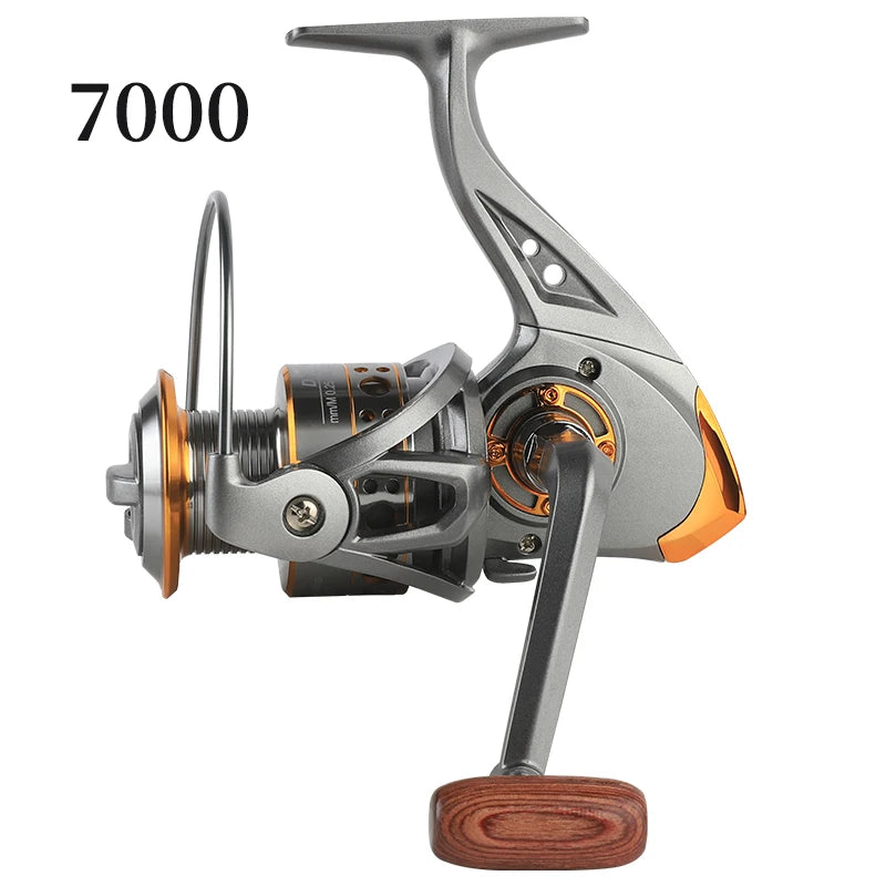 BILLINGS Spinning Reel 12KG Max Drag Professional Fishing Reels 5.2:1 Gear Ratio Fold Rocker Metal Spool 1000/7000 Ideal for Freshwater Saltwater Bass Trout Fishing