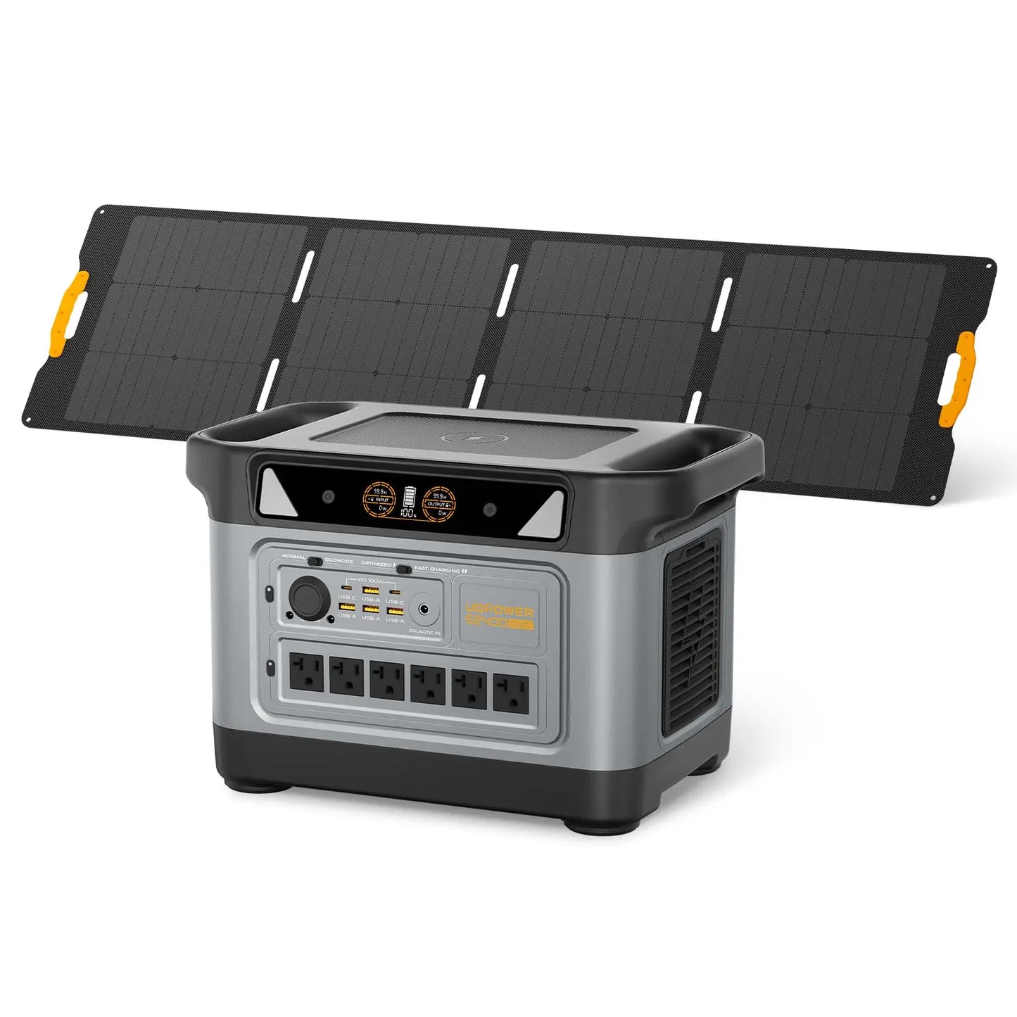 S2400 Portable Power Station(Solar Panel Option), 2083Wh LiFePO4, 2400W (Surge 3000W) UPS, 6 AC Outlets, Solar Generator For RVs