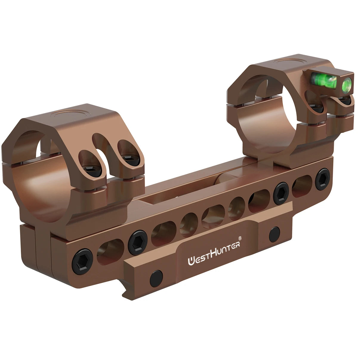 WestHunter 100 MOA Compensation Picatinny Scope Mounts 133mm-163mm Adjustable Length Scope Rings with Bubble Level for Hunting