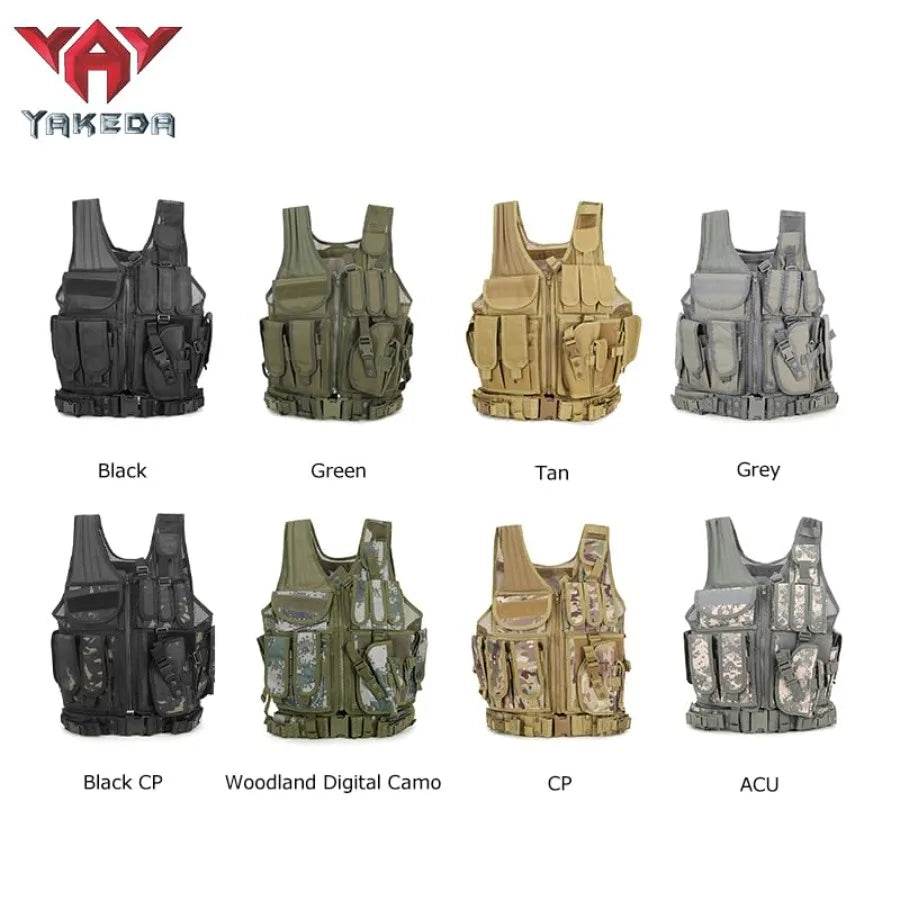 vAv YAKEDA Tactical Vest Outdoor Ultra-Light Breathable Training Airsoft Vest Adjustable for Adults