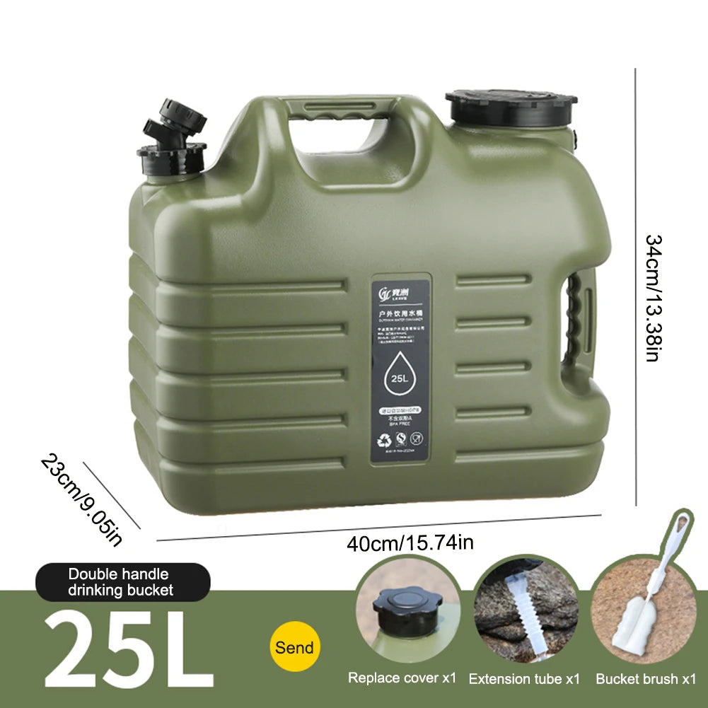 11/12/18/25L Outdoor Water Bin Large Capacity Portable Camping Water Carrier With Detachable Faucet for Camping Picnic Hiking