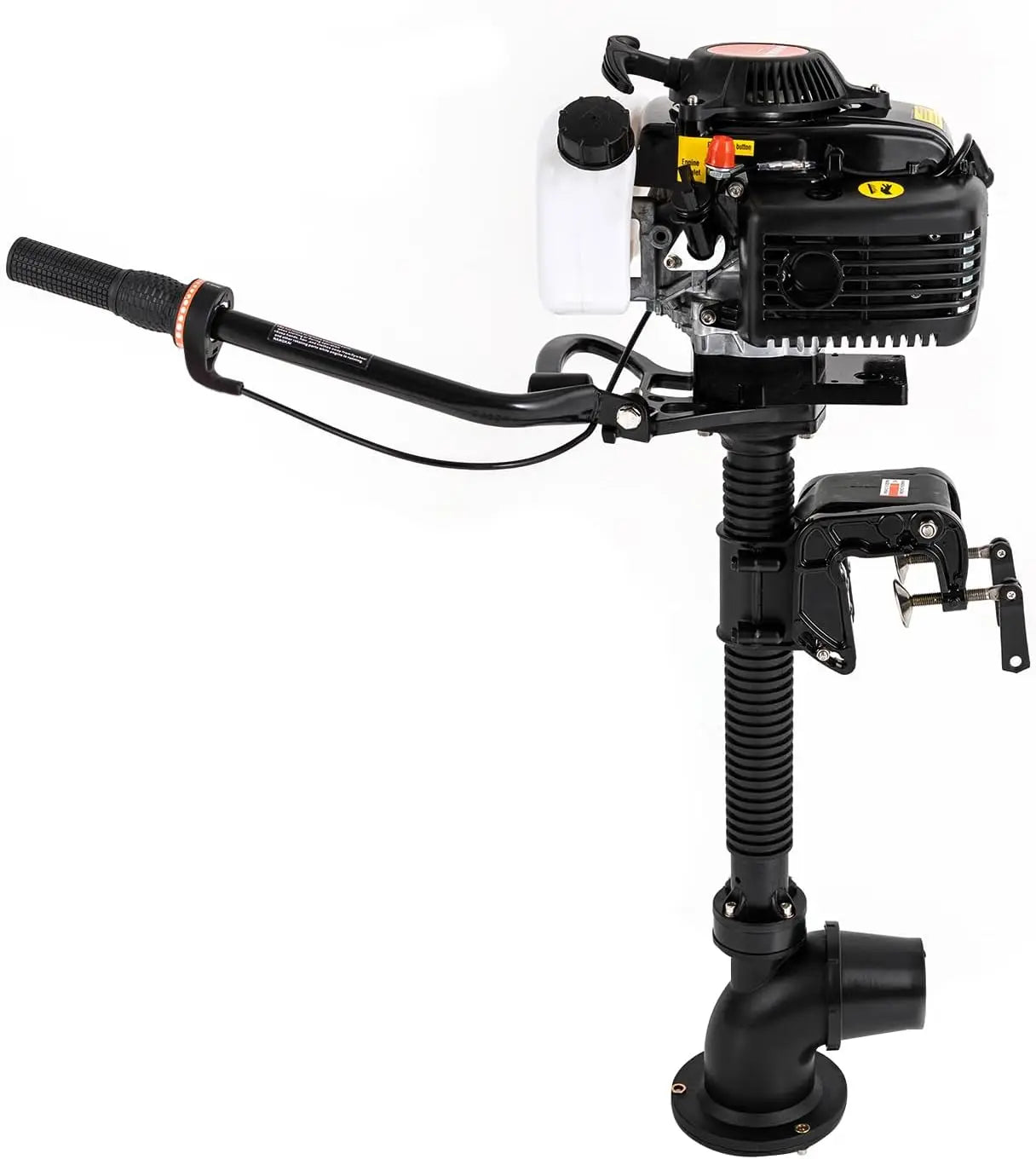4-Stroke 4HP Outboard Motor Short Shaft, 55CC 5500RPM Heavy Duty Fishing Boat Engine with CDI Ignition System and Wind Cooling, Inflatable Boat Motor for Fishery Production, Water Rescue