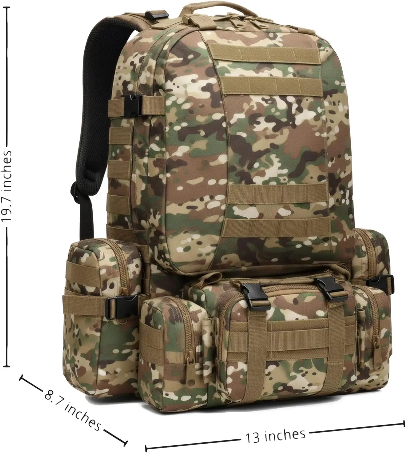 Military Tactical Backpack for Men 60L Waterproof Bug Out Bag Survival Rucksack Go Bag Emergency Molle System Army