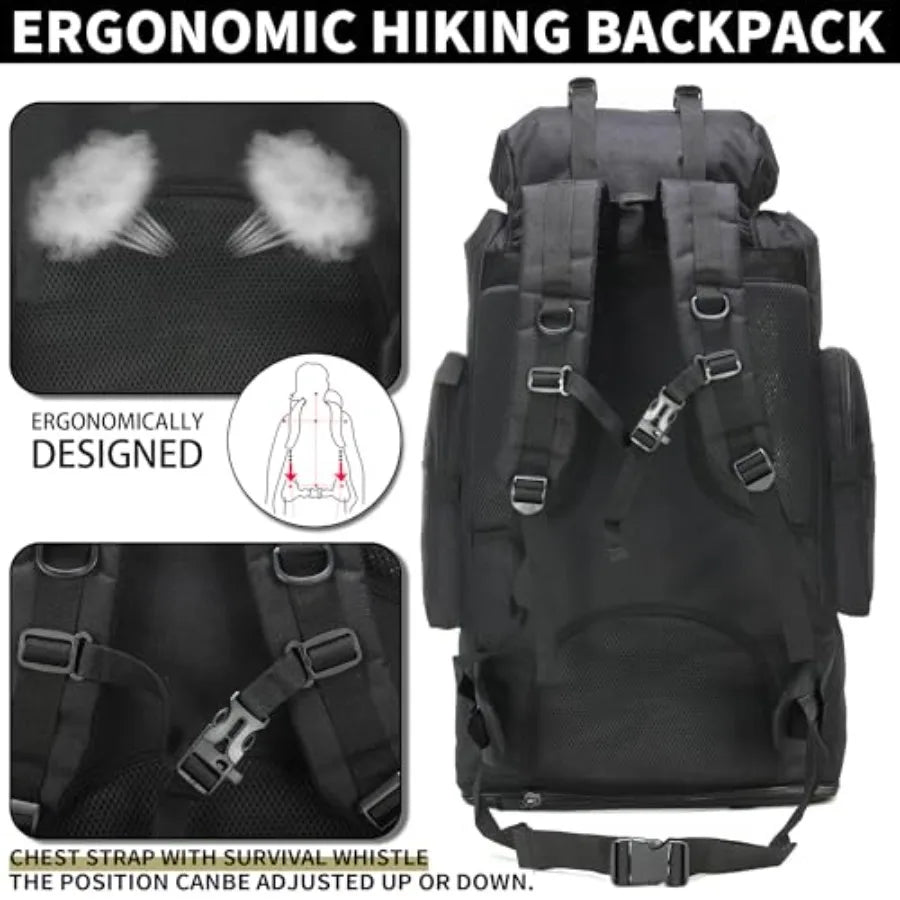 Hiking Backpack for Men 70L/100L Camping Backpack Military Rucksack Molle 3 Days Assault Pack for Climbing Camping Backpack, 3