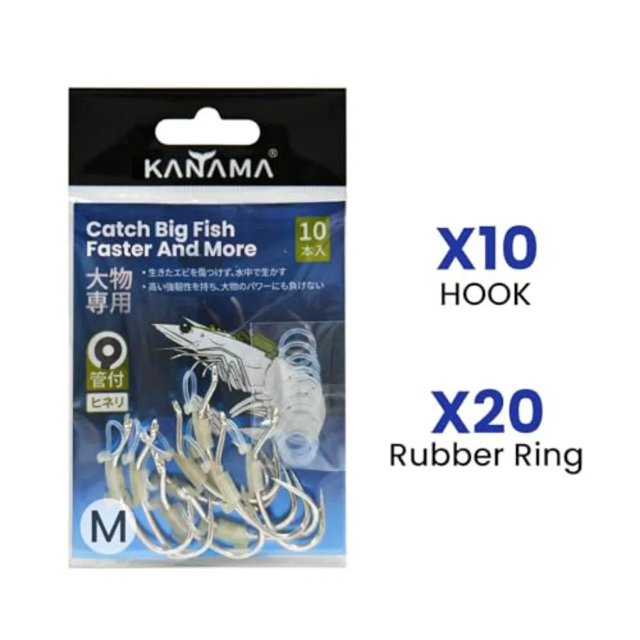Luminous Live Shrimp Hooks - High Carbon Steel Fishing Hooks Saltwater Corrosion Resistant Barbed Strong Hooks Freshwater Shrim