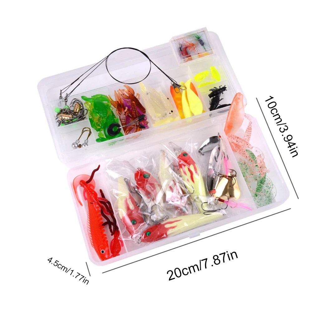 Carbon Steel Fishing Lures Kit Multifunction Topwater Bait Rigs Rust Proof Spinnerbaits Set for Outdoor Fishing Accessories Tool