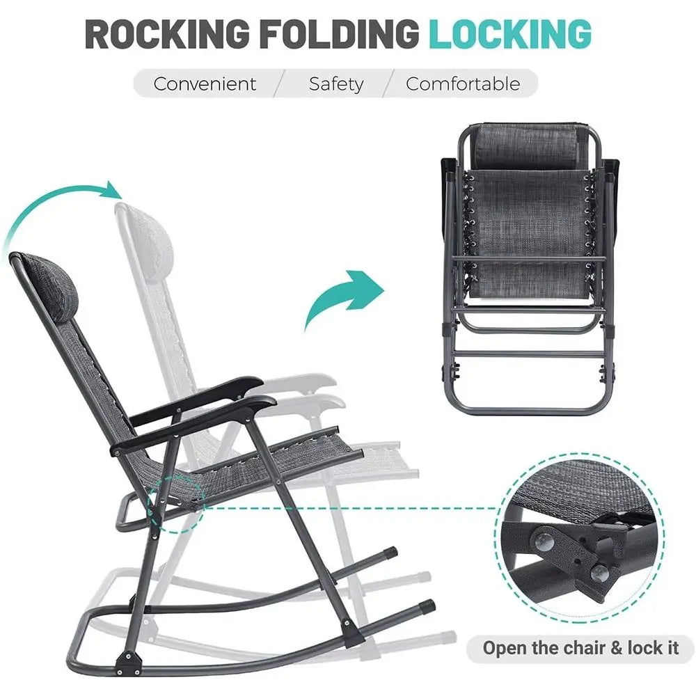 Patio Rocking Chairs Zero Gravity Mesh Lawn Recliner, Outdoor Portable olding Chairs or Camping, ishing and Beach