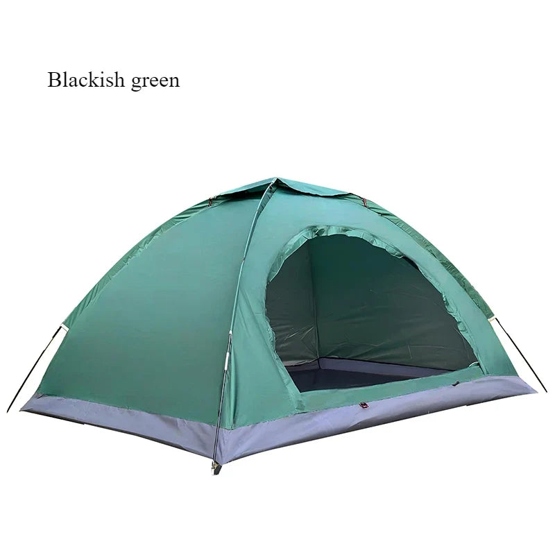 Outdoor camping tent, hand-built rain and sun protection hiking tent, double bed for couples and children, portable windproof