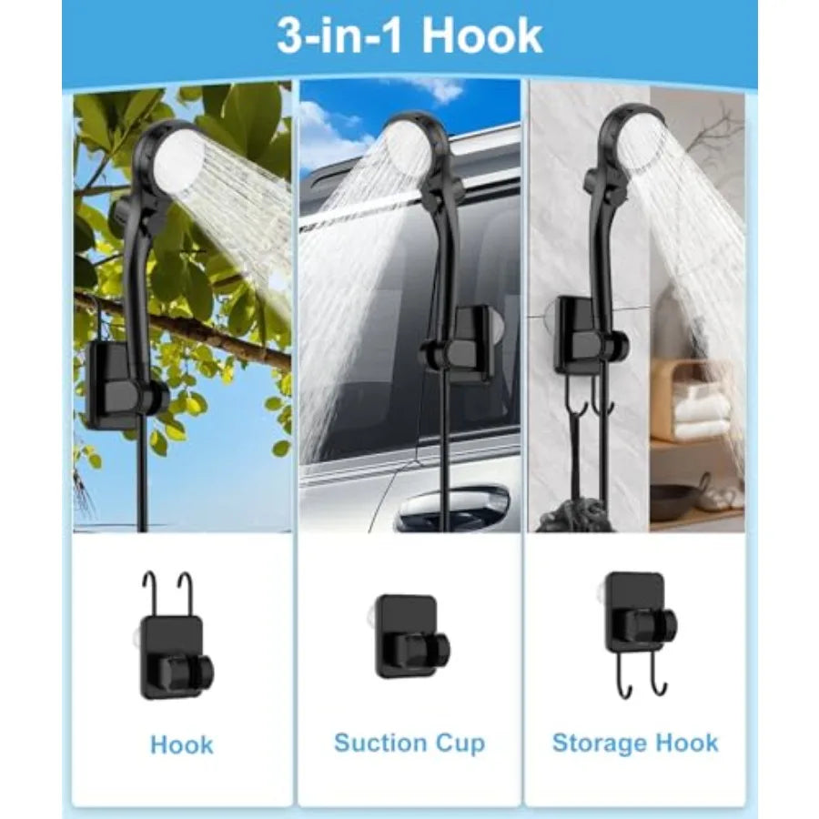 2026 Upgraded Portable Shower for Camping, Rechargeable Camping Shower with Intelligent LED Display, 10 Spray Modes, IPX7 Water