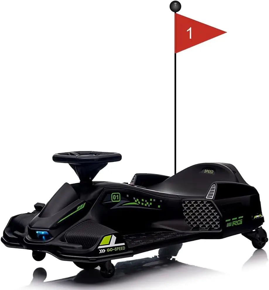 Kids Drifting Car 12V Ride On Go Kart with 45W Brushless Motor 5 mph Electric Drifting Go-Kart Outdoor Ride On Toy with 5 Wheels