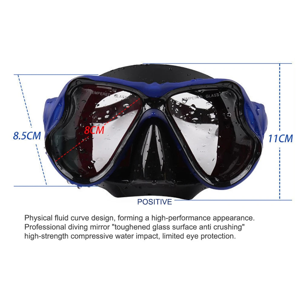 Scuba Diving Mask Panoramic Wide View Professional Snorkeling Mask Wear Resistant Snorkels Diving Goggles for Free Swim