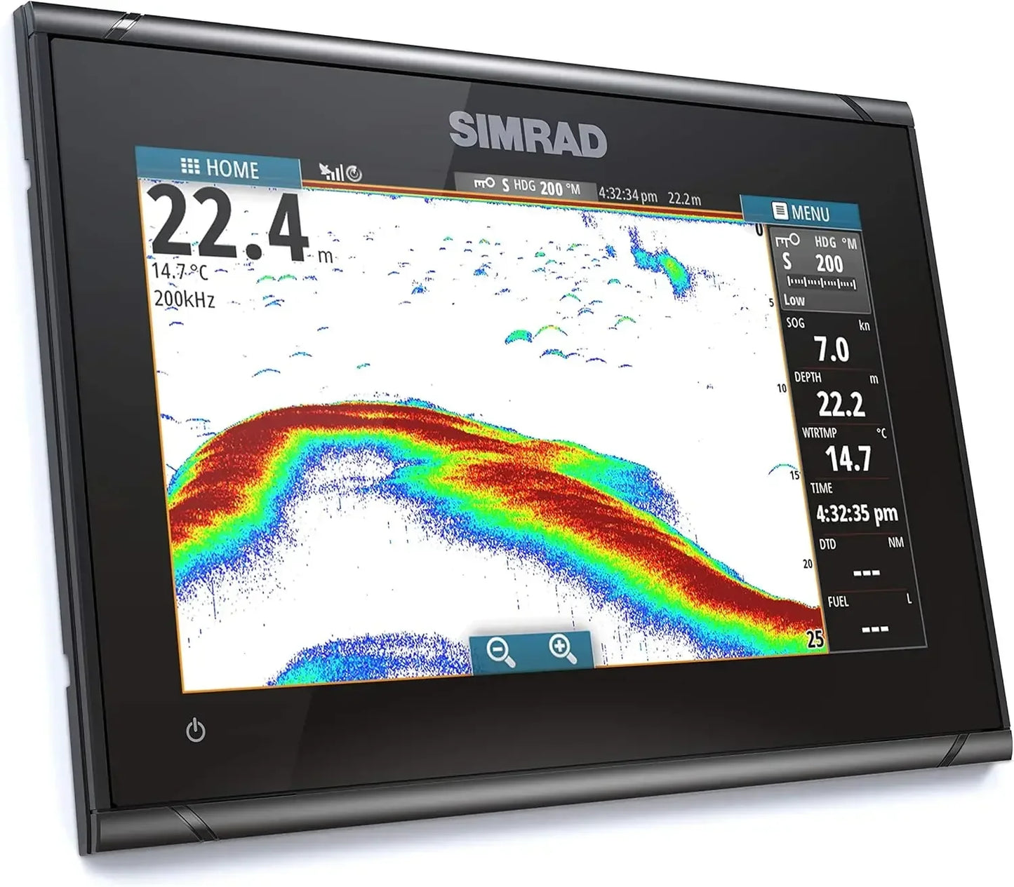 Simrad GO Chartplotter Fish Finder with Transducer Radar Options Preloaded C-MAP Discover Chart Card for Marine Navigation