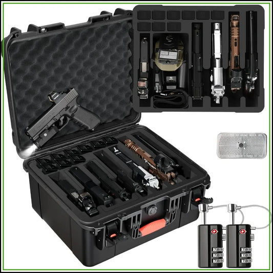 Pistol Gun Case for Multi Handguns, Pre-cut Waterproof Hard Shell, TSA Approved for SIG, Smith & Wesson, Colt, Revolver, Glock