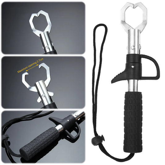 23CM Stainless Steel Fishing Gripper Fish Controller Portable Fish Grip Lip Catcher Pliers Fish Lip Grabber Fishing Equipment