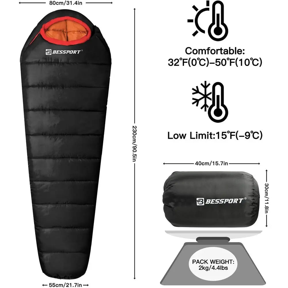Extreme 3-4 Season Sleeping Bag for Adults - Warm, Washable, Ideal for Cold Weather, Hiking, Travel, and Outdoors