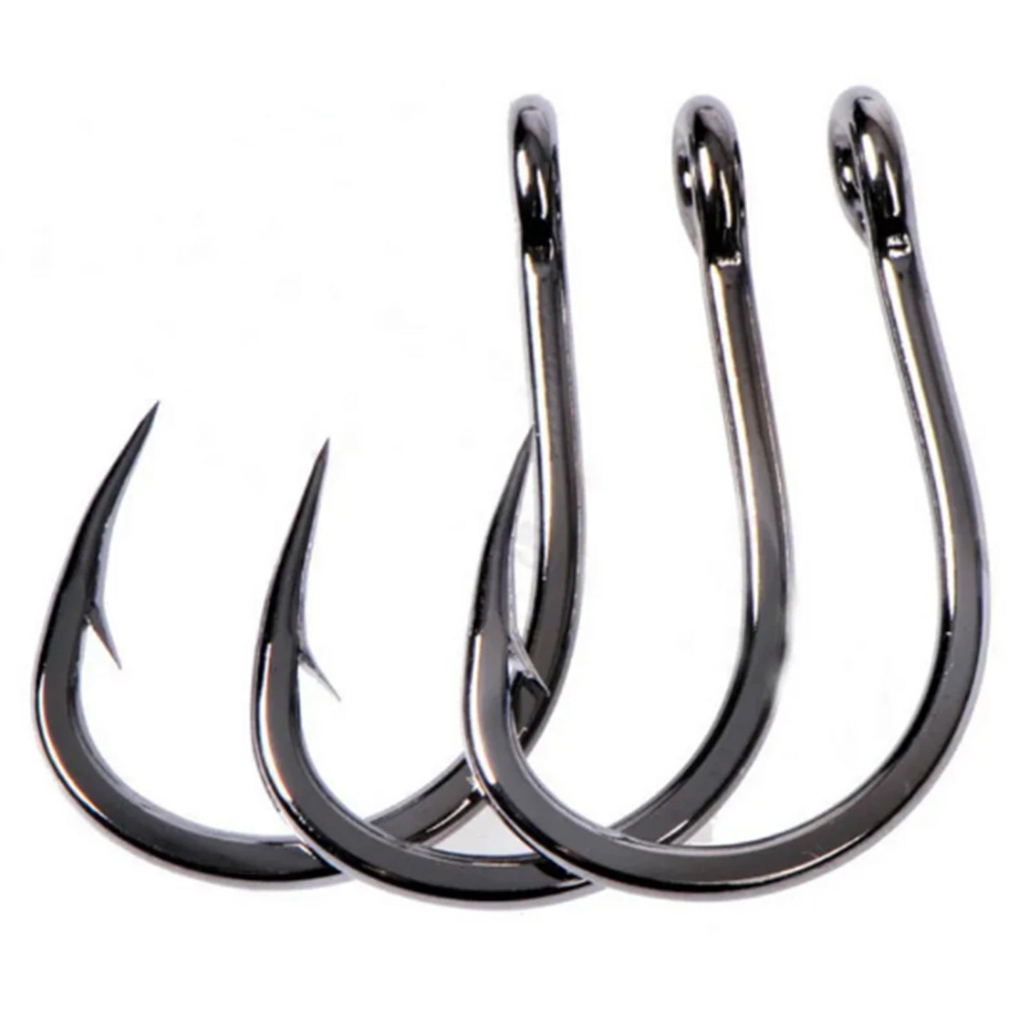 100pcs Iseama Fishing Hooks Size 3-12 Black with Loop High Carbon Steel for Wild Fishing Fly Fishing tools