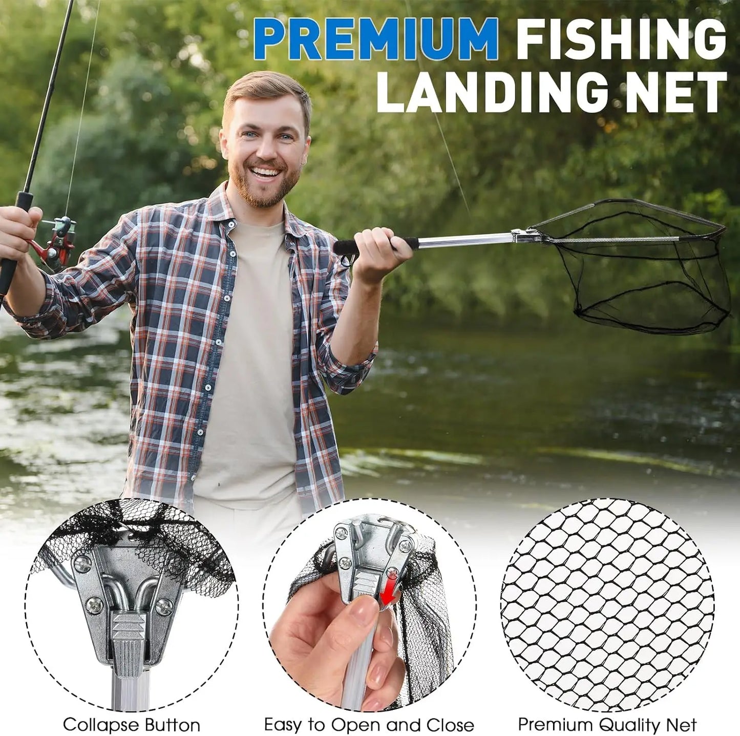 10 Pcs Multi Function Fishing Tool Set Include Fishing Pliers With Lanyard & Protective Sheath Landing Net Fillet Knife Fish Scale Fish Gripper Hook Remover Braid Scissors Fishing Gloves Ideal Gift For Anglers Father