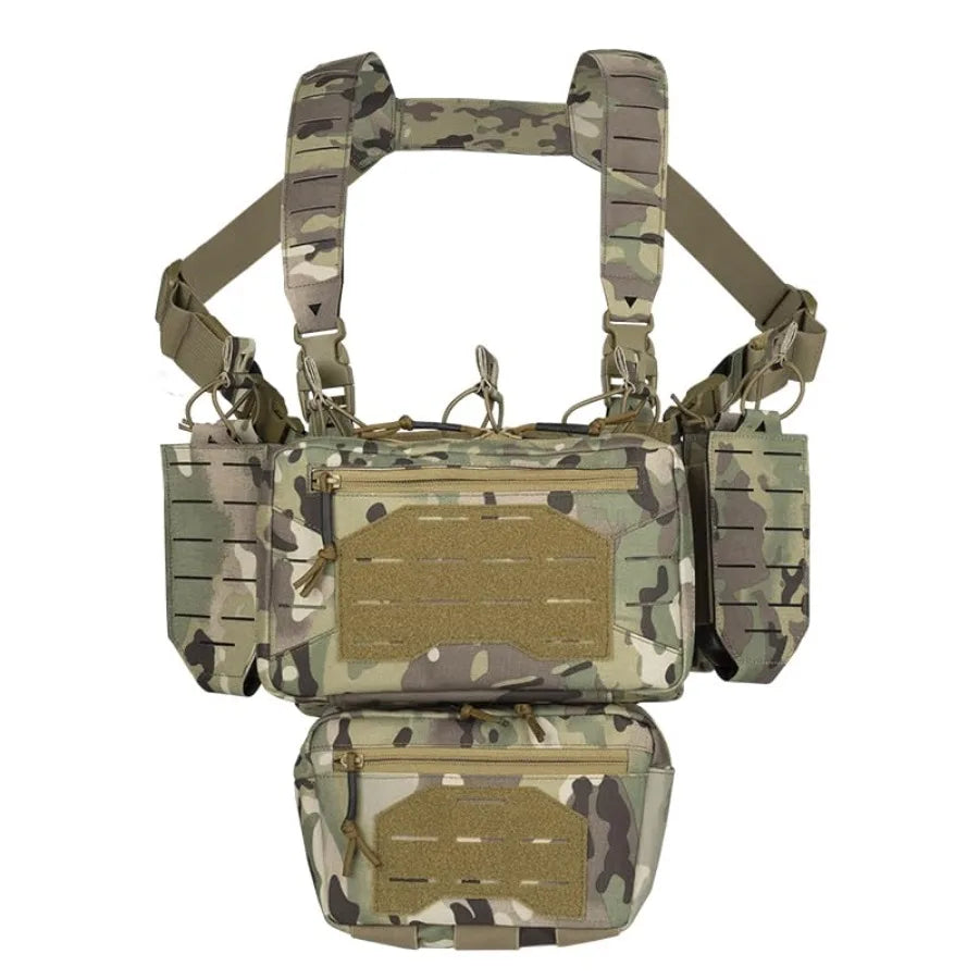 Tactical Chest Mini Rig 1000D Quick Release Multifunctional Tactical Vest Outdoor with Multi-Pockets