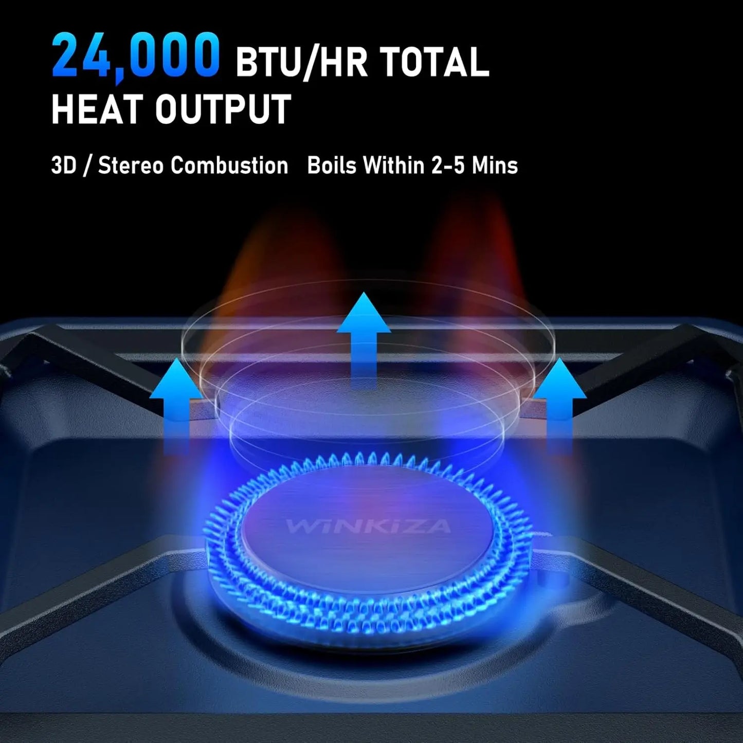 Portable 2 Burner Propane Camping Stove with Griddle, 24000BTU, Folding, Stainless Steel