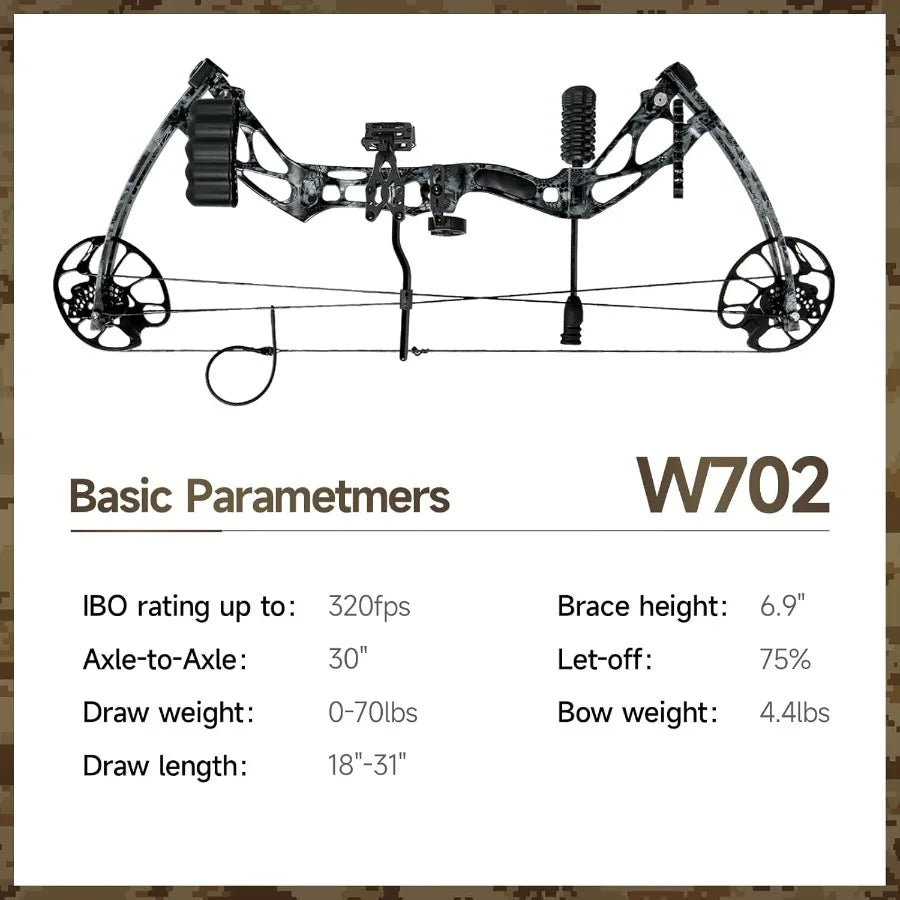 Compound Bows Draw Weight 3070lbs Ready to Shoot Bow and Arrow Set for Adults Archery Set Come with All The Accessories