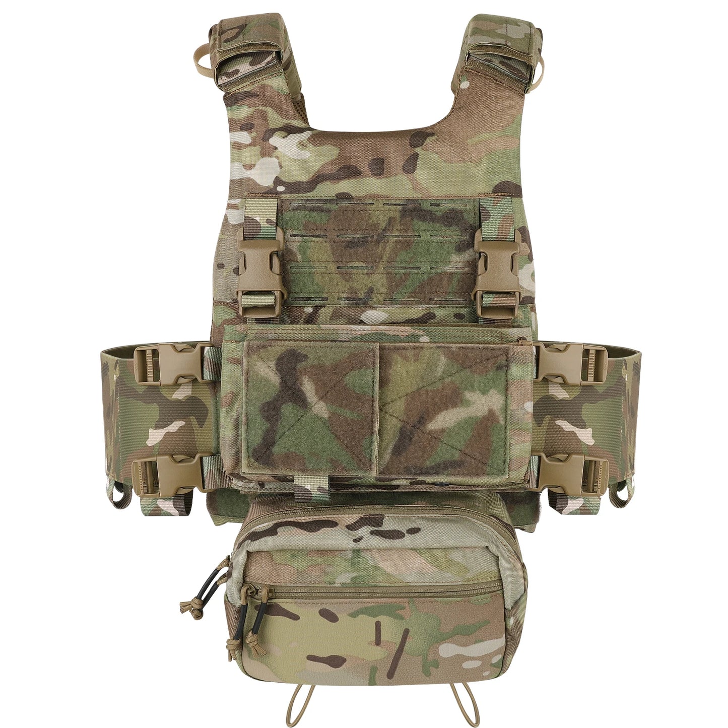 KRYDEX Tactical Vest MOLLE Low Vis Slick Plate Carrier Elastic Cummerbund 7.62 5.56mm Mag Pouch Drop Pouch Lightweight Man Vest