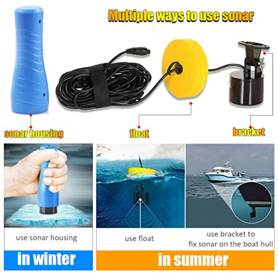 Small Portable Fish Finder Kayak Sonar Handheld Fish Finders Ice Fishing Castable Depth Finder Boat Fisherman Gifts