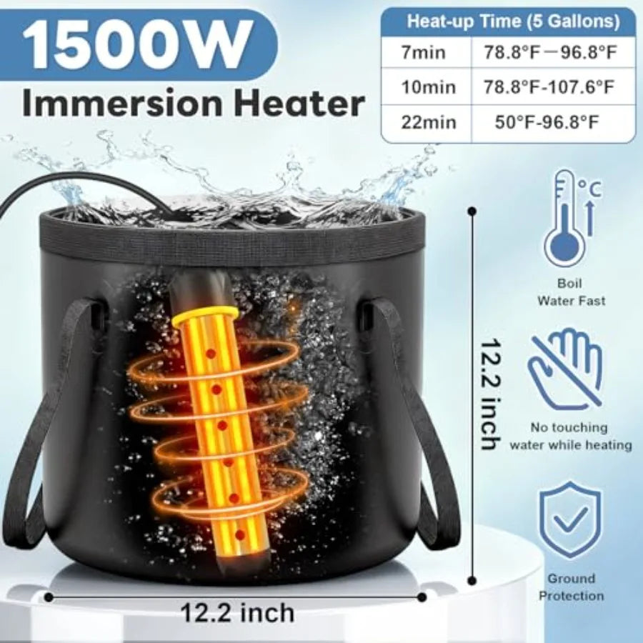 Portable Shower with Heater 6000mAh Rechargeable Camping Shower with LED Display, 3 Spray Modes, IPX7 Waterproof Shower Pump Fo