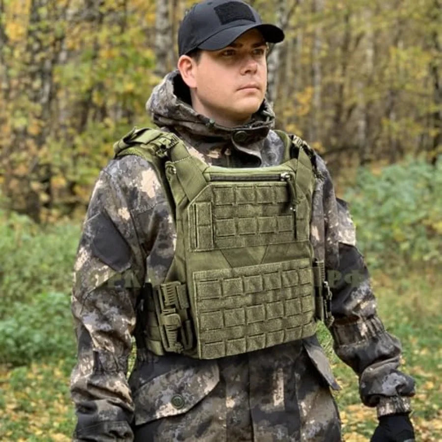 Tactical Vest Quick Release Outdoor Weighted Vest Adjustable 3D Breathable Modular Vest for Training