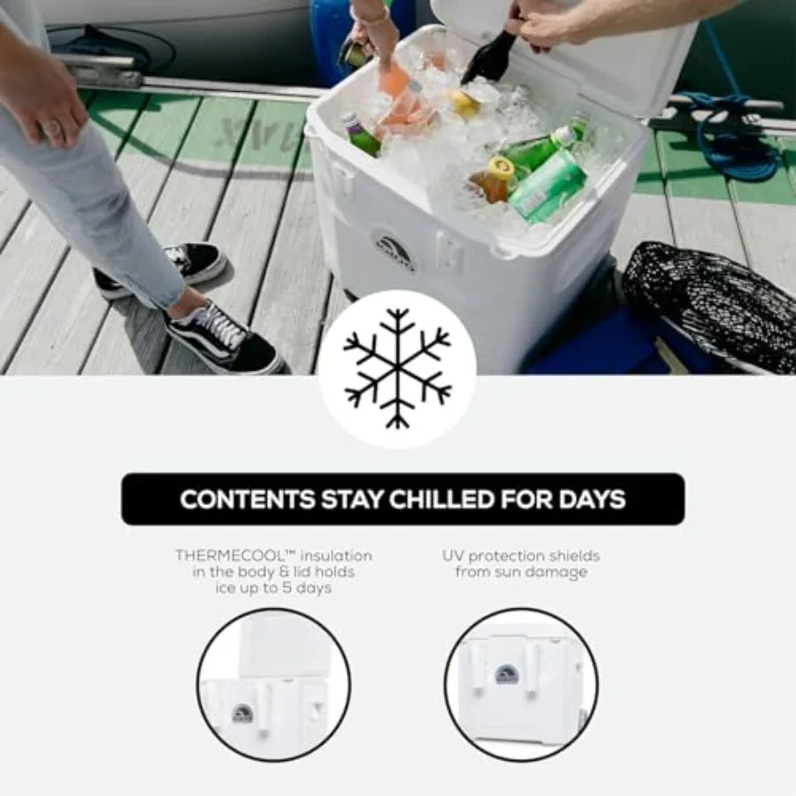 Marine Cooler Insulated Hard Shell Ice Chest Great for Fishing Camping Boating and More