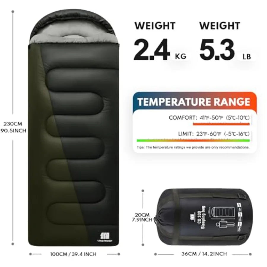 XXL Winter Sleeping Bags for Adults Cold WeatherCamping Sleeping Bag for with Compression Sack 4 Season Camping Essentials Gear