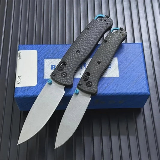 Folding Knife with Carbon Fiber Handle BM 535/533 Multi-functional and Practical Cutting Knife for Outdoor Fishing and Camping