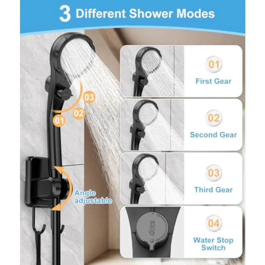 2026 Upgraded Portable Shower for Camping, Rechargeable Camping Shower with Intelligent LED Display, 10 Spray Modes, IPX7 Water
